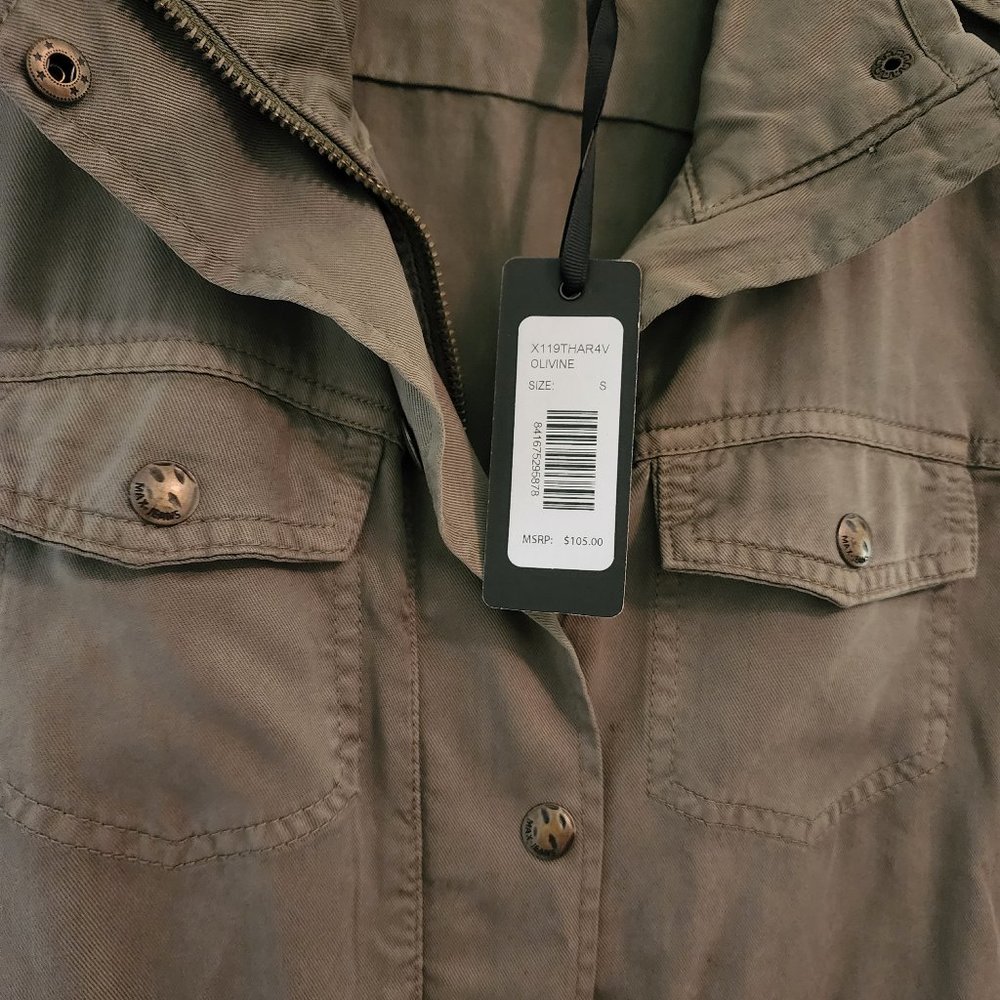 Max Jeans Olive Green Urban Utility Sleeveless Vest Size S - Picture 8 of 12